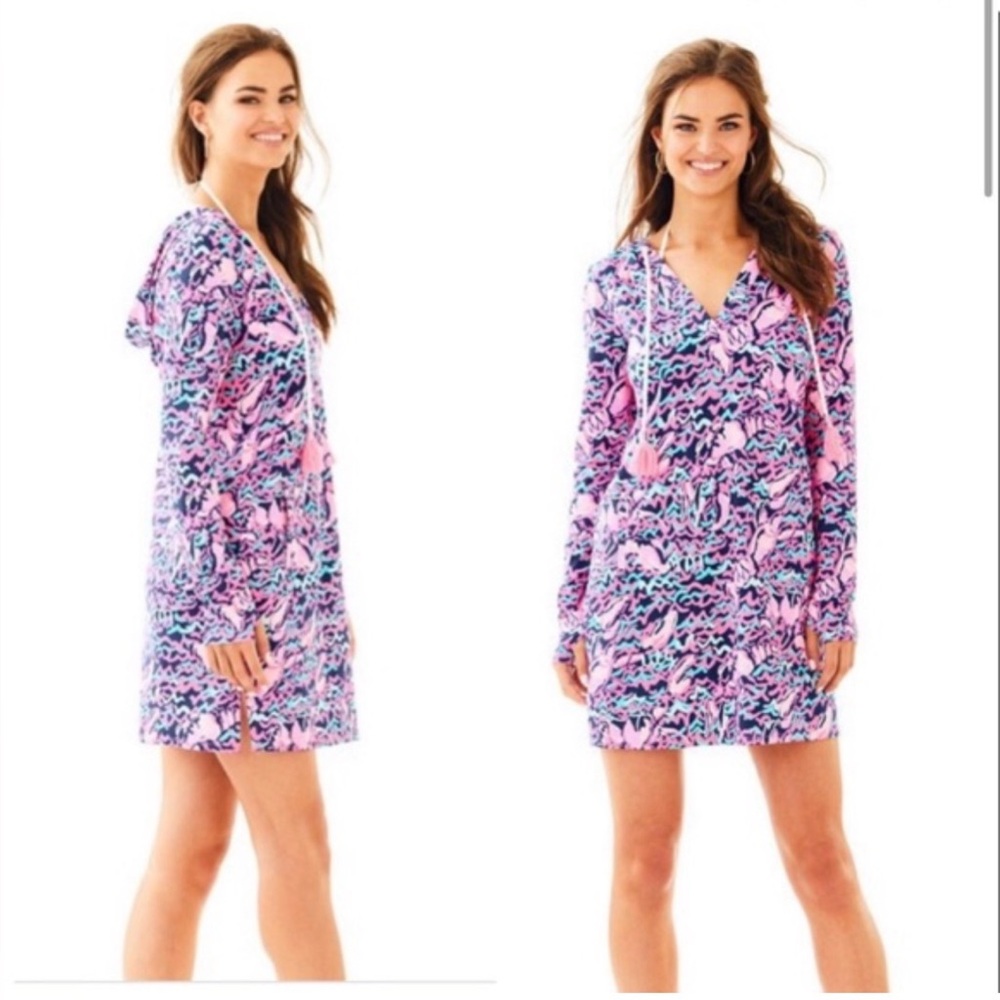 Lilly Pulitzer’s RYLIE DRESS in Resort Navy Pop-Up Lobster Roll Navy size M